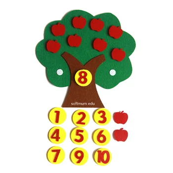 Vaikai Matematikos obelis Žaislai Montessori Mokymo priemonių skaičiavimo 1-10 Darželio vadovą 