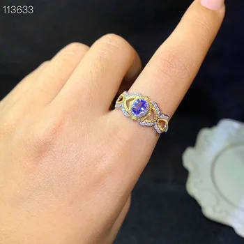 Vestuvės-Geriausia Dovana Tanzanite prabangus žiedas žiedas Nemokamas pristatymas brangakmenio 925 sterlingas sidabro Fine jewelry