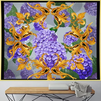 Violetinė Hydrangea Dekonstrukcijos Gobelenas Derliaus macrame tapybos bohemijos retro Sienos Kabo mandalos namų dekoro GN.PAPAJA