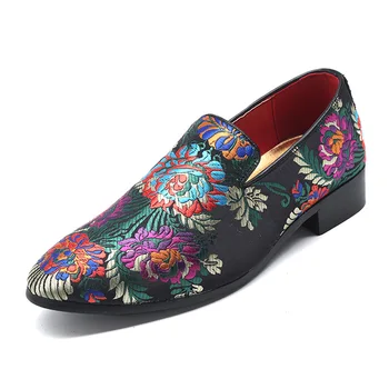 Vyrų batai Kinų stiliaus gėlių Mokasīni, mados Klasika sapato socialinės masculino Avalynė Oficialų Batai Atsitiktinis zapatos de hombre