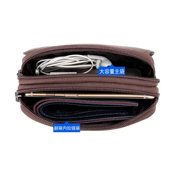 Vyrų odos juosmens krepšys 5.5 colių mobilųjį telefoną, kišenes, natūralios odos vyriška piniginė vyrams dėvėti diržo maišelis vyrų rankinėje cigarečių dėžės