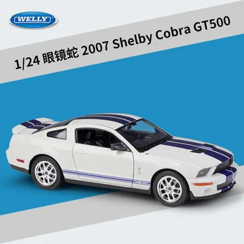 WELLY 1/24 Automobilio 2007 Shelby Cobra GT500 Modeliavimas Metalo Diecast Modelio Automobilių Vaikams, Žaislai, Dovanos