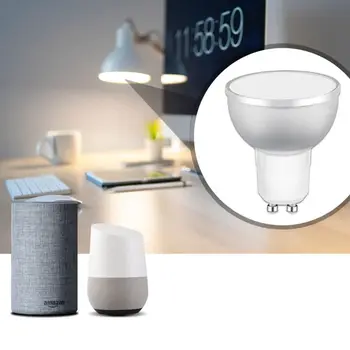 WiFi Smart LED Lemputė Apvali Lemputė Keičiasi Pritemdomi Multi-GU10 spalva Balso Kontrolės X4YD