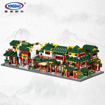 XingBao Miesto Gatvės Serijos Mini China Town Senovės Kinijos Architektūros Modelio Blokai Vaikams, Žaislai Tinka Plytos Dovana