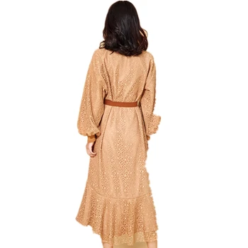 ZVAQS 2020 Naujas Rudens-Žiemos Mados Siūlėmis Perspektyvos Gazas Slim Seksuali Suknelė ilgomis rankovėmis Tinklelio Suknelė Moterų Vestidos LD001