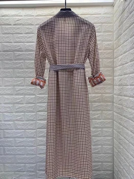 Šilko Suknelė Moterims Atsitiktinis V-Kaklo Spausdinti Diržų Suknelė Mergina, Dienos Metu Siuvinėjimo Suknelė
