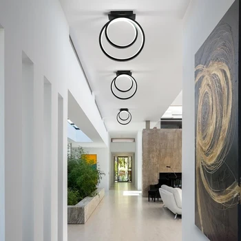 Šiuolaikinių LED šviestuvo Gyvenimo kambario, Miegamasis Eilėje Balkonas šviesos įėjimo salę Juoda Šiuolaikinės liustra apšvietimo