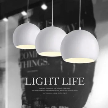 Šiuolaikinės mados paprasta E27 LED lempa half-round aliuminio liustra baras miegamasis restoranas hanglamp pakabos šviestuvas 89