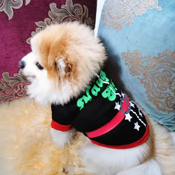 Šunų T-Shirt Kalėdų Modelį Išlaikyti Šiltas, Medvilnė Laiškas Spausdinti Šunų Kostiumų Kalėdų