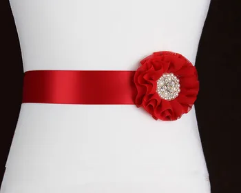 Šviesiai Rausvos spalvos Šifono Gėlių Nuotakos Varčios su Pearl Zawalcowany Centras vestuvių šilko Gėlių Diržų Suknelė suknelė varčios
