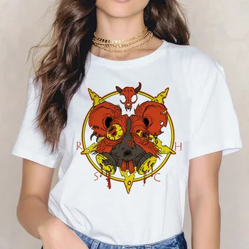 Šėtonas Marškinėliai Blogio Demonas moterų Grim Reaper Tee Mirties moterų juokinga Satanist Baphomet Marškinėlius Baisu T-shirt Viršuje Satanism drabužiai